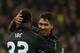 STOKE ON TRENT, ENGLAND - JANUARY 05: Jordon Ibe of Liverpool celebrates after scoring a goal to make it 0-1 with Roberto Firmino during the Capital One Cup Semi Final, First Leg, between Stoke City and Liverpool at Britannia Stadium on January 5, 2016 in
