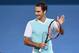 BRISBANE, AUSTRALIA - JANUARY 07: Roger Federer of Switzerland smiles after winning his match against Tobias Kamke of Germany during day five of the 2016 Brisbane International at Pat Rafter Arena on January 7, 2016 in Brisbane, Australia. (Photo by Mat