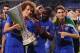 AMSTERDAM, NETHERLANDS - MAY 15: David Luiz, Ramires and Oscar of Chelsea pose with the trophy during the UEFA Europa League Final between SL Benfica and Chelsea FC at Amsterdam Arena on May 15, 2013 in Amsterdam, Netherlands. (Photo by Michael Regan/Get