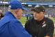 EAST RUTHERFORD, NJ - OCTOBER 06: Head coach Chip Kelly of the Philadelphia Eagles and head coach Tom Coughlin of the New York Giants shake hands after the game at MetLife Stadium on October 6, 2013 in East Rutherford, New Jersey. The Eagles won 36-21. (P