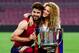 BARCELONA, SPAIN - MAY 30: Gerard Pique of FC Barcelona and Shakira pose with the trophy after FC Barcelona won the Copa del Rey Final match against Athletic Club at Camp Nou on May 30, 2015 in Barcelona, Spain. (Photo by David Ramos/Getty Images)