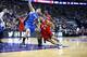 LONDON, ENGLAND - JANUARY 14: Cory Joseph #6 of the Toronto Raptors handles the ball against Nikola Vucevic #9 of the Orlando Magic as part of the 2016 Global Games London on January 14, 2016 at The O2 Arena in London, England. NOTE TO USER: User express