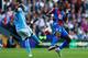 LONDON, ENGLAND - SEPTEMBER 12: Wilfried Zaha of Crystal Palace and Eliaquim Mangala of Manchester City battle for the ball during the Barclays Premier League match between Crystal Palace and Manchester City at Selhurst Park on September 12, 2015 in Lond