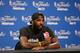CLEVELAND, OH - JUNE 10: Kyrie Irving #2 of the Cleveland Cavaliers speaks to the media during media availability as part of the 2015 NBA Finals on June 10, 2015 at Quicken Loans Arena in Cleveland, Ohio. NOTE TO USER: User expressly acknowledges and agre