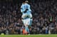 MANCHESTER, ENGLAND - JANUARY 16: Fabian Delph of Manchester City celebrates after scoring a goal to make it 1-0 with Kevin De Bruyne during the Barclays Premier League match between Manchester City and Crystal Palace at the Etihad Stadium on January 16,