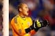 Nov 8, 2015; Harrison, NJ, USA; New York Red Bulls goalkeeper Luis Robles (31) during the second half of the MLS Playoffs against DC United at Red Bull Arena. Mandatory Credit: Danny Wild-USA TODAY Sports