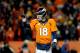 DENVER, CO - JANUARY 17: Peyton Manning #18 of the Denver Broncos signals to the sideline during the AFC Divisional Playoff Game against the Pittsburgh Steelers at Sports Authority Field at Mile High on January 17, 2016 in Denver, Colorado. (Photo by D
