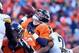 Jan 17, 2016; Denver, CO, USA; Denver Broncos quarterback Peyton Manning (18) is hit by Pittsburgh Steelers strong safety Will Allen (20) during the second quarter of the AFC Divisional round playoff game at Sports Authority Field at Mile High. Mandatory
