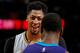 NEW ORLEANS, LA - JANUARY 15: A close up shot of Anthony Davis #23 of the New Orleans Pelicans smiling during the game against the Charlotte Hornets on January 15, 2016 at the Smoothie King Center in New Orleans, Louisiana. NOTE TO USER: User expressly a