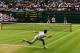 LONDON, ENGLAND - JULY 12: Novak Djokovic of Serbia plays a forehand in the Final Of The Gentlemen's Singles against Roger Federer of Switzerland on day thirteen of the Wimbledon Lawn Tennis Championships at the All England Lawn Tennis and Croquet Club o