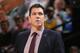 DENVER, CO - JANUARY 13: Interim head coach Luke Walton of the Golden State Warriors leads his team against the Denver Nuggets at Pepsi Center on January 13, 2016 in Denver, Colorado. NOTE TO USER: User expressly acknowledges and agrees that, by download