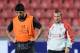 BANGKOK, THAILAND - JULY 27: Luis Suarez looks on as manager Brendan Rodgers (R) oversees a Liverpool FC training session at Rajamangala Stadium on July 27, 2013 in Bangkok, Thailand. (Photo by Thananuwat Srirasant/Getty Images)