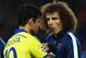 PARIS, FRANCE - FEBRUARY 17: Diego Costa of Chelsea and David Luiz of Paris Saint-Germain shake hands prior to during the UEFA Champions League Round of 16 match between Paris Saint-Germain and Chelsea at Parc des Princes on February 17, 2015 in Paris, F