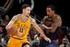 CLEVELAND, OH - JANUARY 18: Klay Thompson #11 of the Golden State Warriors drives the basket against J.R. Smith #5 of the Cleveland Cavaliers during the game on January 18, 2016 at Quicken Loans Arena in Cleveland, Ohio. NOTE TO USER: User expressly ackno