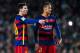 BARCELONA, SPAIN - JANUARY 17: Lionel Mess and Neymar of FC Barcelona stand next to the ball before taking a free kick during the La Liga match between FC Barcelona and Athletic Club de Bilbao at Camp Nou on January 17, 2016 in Barcelona, Spain. (Photo