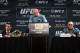 LAS VEGAS, NV - JANUARY 20: (R-L) UFC featherweight champion Conor McGregor and UFC lightweight champion Rafael dos Anjos speaks to the media during the UFC 197 on-sale press conference event inside MGM Grand Hotel & Casino on January 20, 2016 in Las Veg