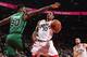 TORONTO, CANADA - JANUARY 20: DeMar DeRozan #10 of the Toronto Raptors shoots the ball against the Boston Celticson January 20, 2016 at the Air Canada Centre in Toronto, Ontario, Canada. NOTE TO USER: User expressly acknowledges and agrees that, by down