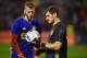 ALICANTE, SPAIN - NOVEMBER 13: Goalkeepers Iker Casillas (R) and David De Gea of Spain in discussion as they warm up prior to the international friendly match between Spain and England at Jose Rico Perez Stadium on November 13, 2015 in Alicante, Spain.