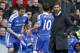 Chelsea's Portuguese manager Andre Villas-Boas (R) replaces Chelsea's Spanish midfielder Juan Mata (2nd R) with Chelsea's English midfielder Frank Lampard (L) during the English FA Cup 5th Round football match between Chelsea and Birmingham City at Stamfo