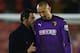 SOUTHAMPTON, ENGLAND - JANUARY 13: Quique Flores (L) manager of Watford talks with Heurelho Gomes (R) after the Barclays Premier League match between Southampton and Watford at St. Mary's Stadium on January 13, 2016 in Southampton, England. (Photo by Ia