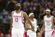 Jan 22, 2016; Houston, TX, USA; Houston Rockets guard James Harden (13) celebrates making a three point shot against the Milwaukee Bucks during the second half at the Toyota Center. The Rockets defeat the Bucks 102-98. Mandatory Credit: Jerome Miron-USA T