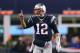 FOXBORO, MA - JANUARY 16: Tom Brady #12 of the New England Patriots gestures after a play in the fourth quarter against the Kansas City Chiefs during the AFC Divisional Playoff Game at Gillette Stadium on January 16, 2016 in Foxboro, Massachusetts. (Pho