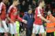 Manchester United's Dutch manager Louis van Gaal (C) leaves the pitch at full-time during the English Premier League football match between Manchester United and Southampton at Old Trafford in Manchester, north west England, on January 23, 2016. AFP PHOTO
