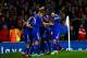 LONDON, ENGLAND - JANUARY 24: Diego Costa of Chelsea celebrates with team-mates after scoring the opening goal during the Barclays Premier League match between Arsenal and Chelsea at Emirates Stadium on January 24, 2016 in London, England. (Photo by Cli