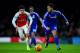 LONDON, ENGLAND - JANUARY 24: Eden Hazard of Chelsea runs with the ball under pressure from Hector Bellerin of Arsenal during the Barclays Premier League match between Arsenal and Chelsea at Emirates Stadium on January 24, 2016 in London, England. (Phot