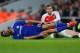 LONDON, ENGLAND - JANUARY 24: Diego Costa of Chelsea reacts after he is brought down by Per Mertesacker of Arsenal during the Barclays Premier League match between Arsenal and Chelsea at the Emirates Stadium on January 24, 2016 in London, England. (Phot