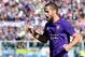 Fiorentina's midfielder from Spain Mario Suarez celebrates after scoring during the Italian Serie A football match Fiorentina vs Frosinone at the Franchi stadium in Florence on November 1, 2015. AFP PHOTO / VINCENZO PINTO (Photo credit should re