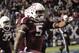 COLLEGE STATION, TX - NOVEMBER 02: Floyd Raven Sr. #5 of the Texas A&M Aggies celebrtaes after blocking a punt by UTEP Miners for a safety in the first quarter at Kyle Field on November 2, 2013 in College Station, Texas. (Photo by Bob Levey/Getty Images