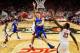 RALEIGH, NC - JANUARY 23: Grayson Allen #3 of the Duke Blue Devils drives past Caleb Martin #14 of the North Carolina State Wolfpack during their game at PNC Arena on January 23, 2016 in Raleigh, North Carolina. Duke won 88-78. (Photo by Grant Halverson