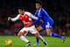 LONDON, ENGLAND - JANUARY 24: Alexis Sanchez of Arsenal battles for the ball with Loic Remy of Chelsea during the Barclays Premier League match between Arsenal and Chelsea at Emirates Stadium on January 24, 2016 in London, England. (Photo by Clive Mason