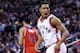TORONTO, ON - JANUARY 26: Kyle Lowry #7 of the Toronto Raptors talks to the referee during an NBA game against the Washington Wizards at the Air Canada Centre on January 26, 2015 in Toronto, Ontario, Canada. NOTE TO USER: User expressly acknowledges an