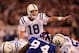 EAST RUTHERFORD, NJ - SEPTEMBER 10: Quarterback Peyton Manning #18 of the Indianapolis Colts calls an audible against the New York Giants during their game on September 10, 2006 at Giants Stadium in East Rutherford, New Jersey. (Photo by Travis Lindquis