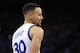 Jan 27, 2016; Oakland, CA, USA; Golden State Warriors guard Stephen Curry (30) reacts after being called for a foul against the Dallas Mavericks in the second quarter at Oracle Arena. Mandatory Credit: Cary Edmondson-USA TODAY Sports