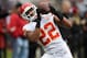 OAKLAND, CA - DECEMBER 06: Marcus Peters #22 of the Kansas City Chiefs warms up prior to playing the Kansas City Chiefs in their NFL game at O.co Coliseum on December 6, 2015 in Oakland, California. (Photo by Thearon W. Henderson/Getty Images)