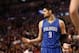 Jan 29, 2016; Boston, MA, USA; Orlando Magic center Nikola Vucevic (9) reacts against the Boston Celtics during the first half at TD Garden. Mandatory Credit: Mark L. Baer-USA TODAY Sports