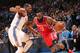 OKLAHOMA CITY, OK- JANUARY 29: James Harden #13 of the Houston Rockets handles the ball against Kevin Durant #35 of the Oklahoma City Thunder on January 29, 2016 at Chesapeake Energy Arena in Oklahoma City, Oklahoma. NOTE TO USER: User expressly acknowle