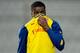 MAJADAHONDA, SPAIN - JANUARY 27: Stephy Mavididi of Arsenal reacts after losing the UEFA Youth League match between Atletico de Madrid and Arsenal at Atletico de Madrid Sport City on January 27, 2015 in Majadahonda, Spain. (Photo by Gonzalo Arroyo Moreno
