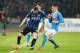 NAPLES, ITALY - NOVEMBER 30: Internazionale Milano's player Marcelo Brozovic vies with Napoli player Josèp Maria Callejon during the Serie A match between SSC Napoli and FC Internazionale Milano at Stadio San Paolo on November 30, 2015 in Naples, Italy.