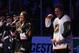 Jan 31, 2016; Nashville, TN, USA; American country singer-songwriter Vince Gill reacts during the National Anthem prior to the 2016 NHL All Star Game at Bridgestone Arena. Mandatory Credit: Aaron Doster-USA TODAY Sports