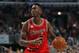 CHICAGO, IL - JANUARY 20: Bobby Portis #5 of the Chicago Bulls moves against the Golden State Warriors at the United Center on January 20, 2016 in Chicago, Illinois. The Warriors defeated the Bulls 125-94. NOTE TO USER: User expressly acknowledges and agr