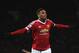 Manchester United's French striker Anthony Martial celebrates scoring their second goal during the English Premier League football match between Manchester United and Stoke City at Old Trafford in Manchester, north west England, on February 2, 2016. / AFP