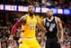 CLEVELAND, OH - JANUARY 30: LeBron James #23 of the Cleveland Cavaliers and Kawhi Leonard #2 of the San Antonio Spurs wait for a rebound during the second half at Quicken Loans Arena on January 30, 2016 in Cleveland, Ohio. The Cavaliers defeated the Spurs