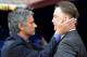 Mourinho (left) served as assistant to Van Gaal (right) at Barcelona.