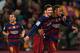 Messi (centre) and Neymar (right) finished first and third, respectively, in the 2015 Ballon d'Or voting.
