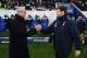 LEICESTER, ENGLAND - JANUARY 20: Claudio Ranieri the manager of Leicester City greets Mauricio Pochettino the manager of Spurs prior to kickoff during the Emirates FA Cup Third Round Replay match between Leicester City and Tottenham Hotspur at The King P