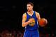 NEW YORK, NY - JANUARY 31: (NEW YORK DAILIES OUT) Klay Thompson #11 of the Golden State Warriors in action against the New York Knicks at Madison Square Garden on January 31, 2016 in New York City. The Warriors defeated the Knicks 116-95. NOTE TO USE